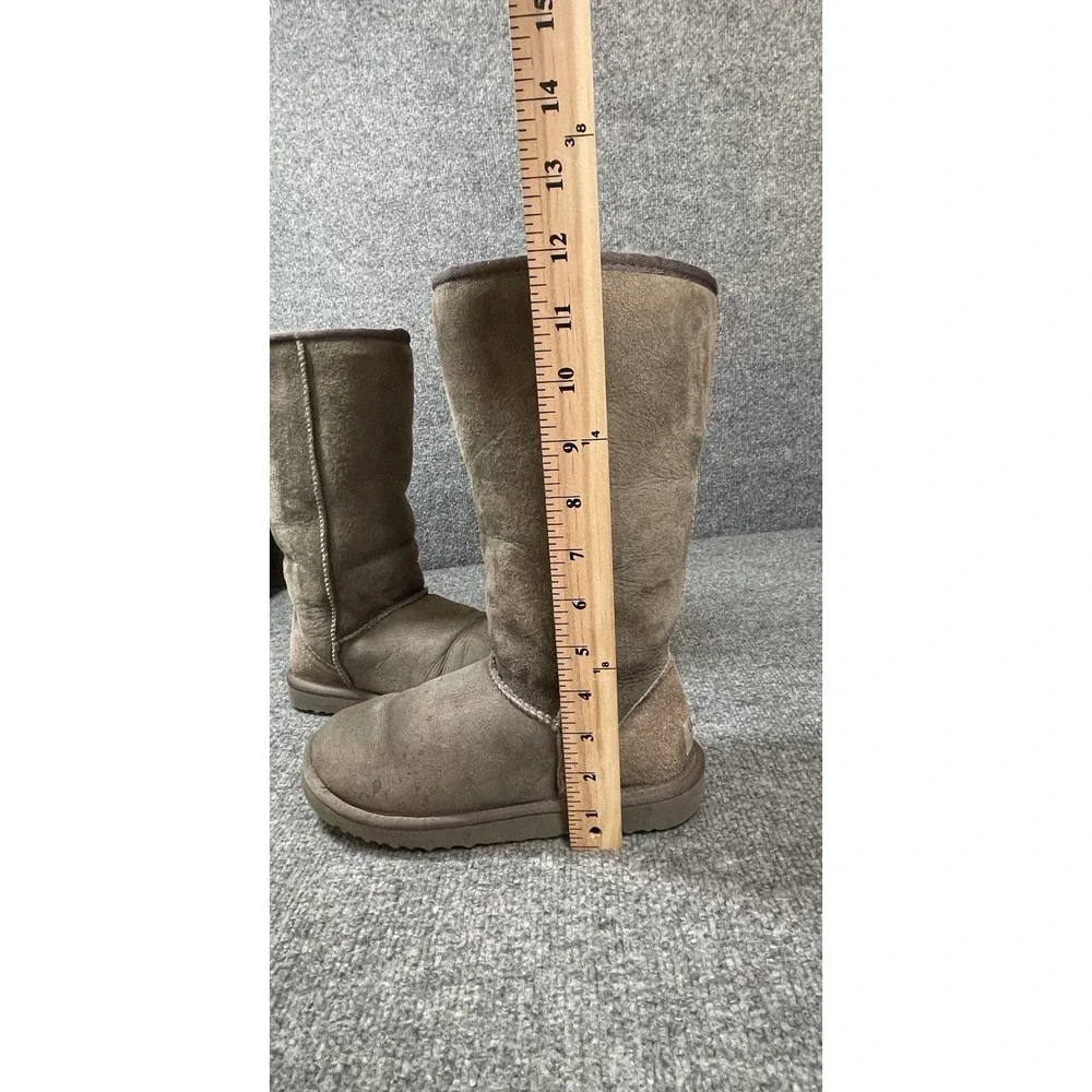 UGG Boots Classic Tall Women's Size 6 Grey Gray Pullon Sheepskin Shoes Warm Cozy